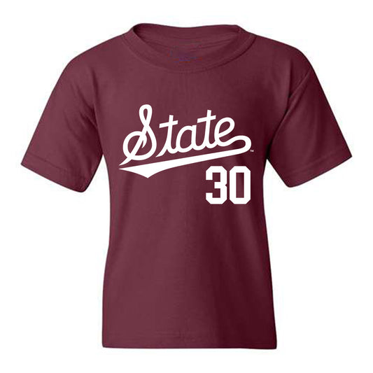 Mississippi State - NCAA Baseball : Bradley Loftin - Youth T-Shirt Sports Shersey