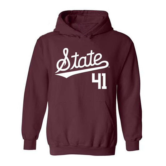 Mississippi State - NCAA Baseball : Ethan Pulliam - Hooded Sweatshirt Sports Shersey