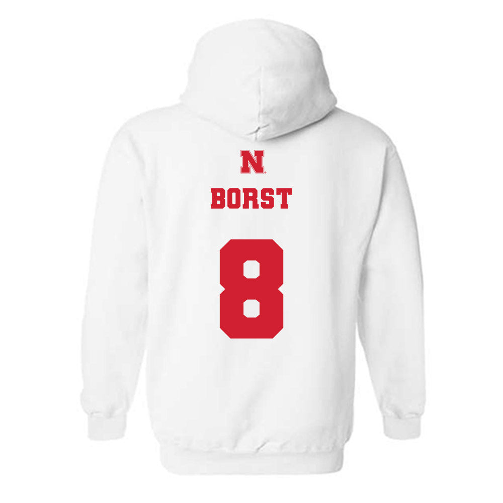 Nebraska - NCAA Baseball : Evan Borst - Hooded Sweatshirt Classic Shersey