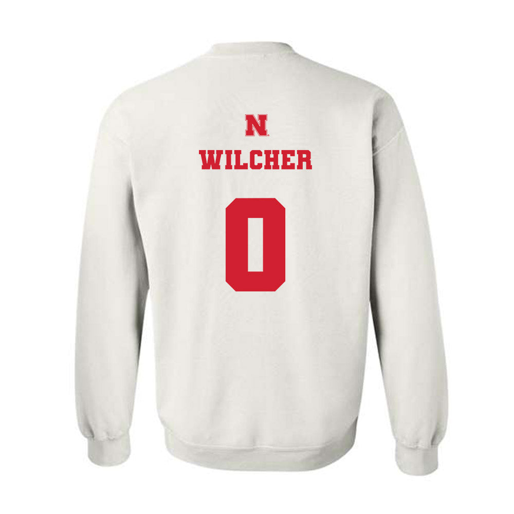 Nebraska - NCAA Men's Basketball : CJ Wilcher - Crewneck Sweatshirt Classic Shersey