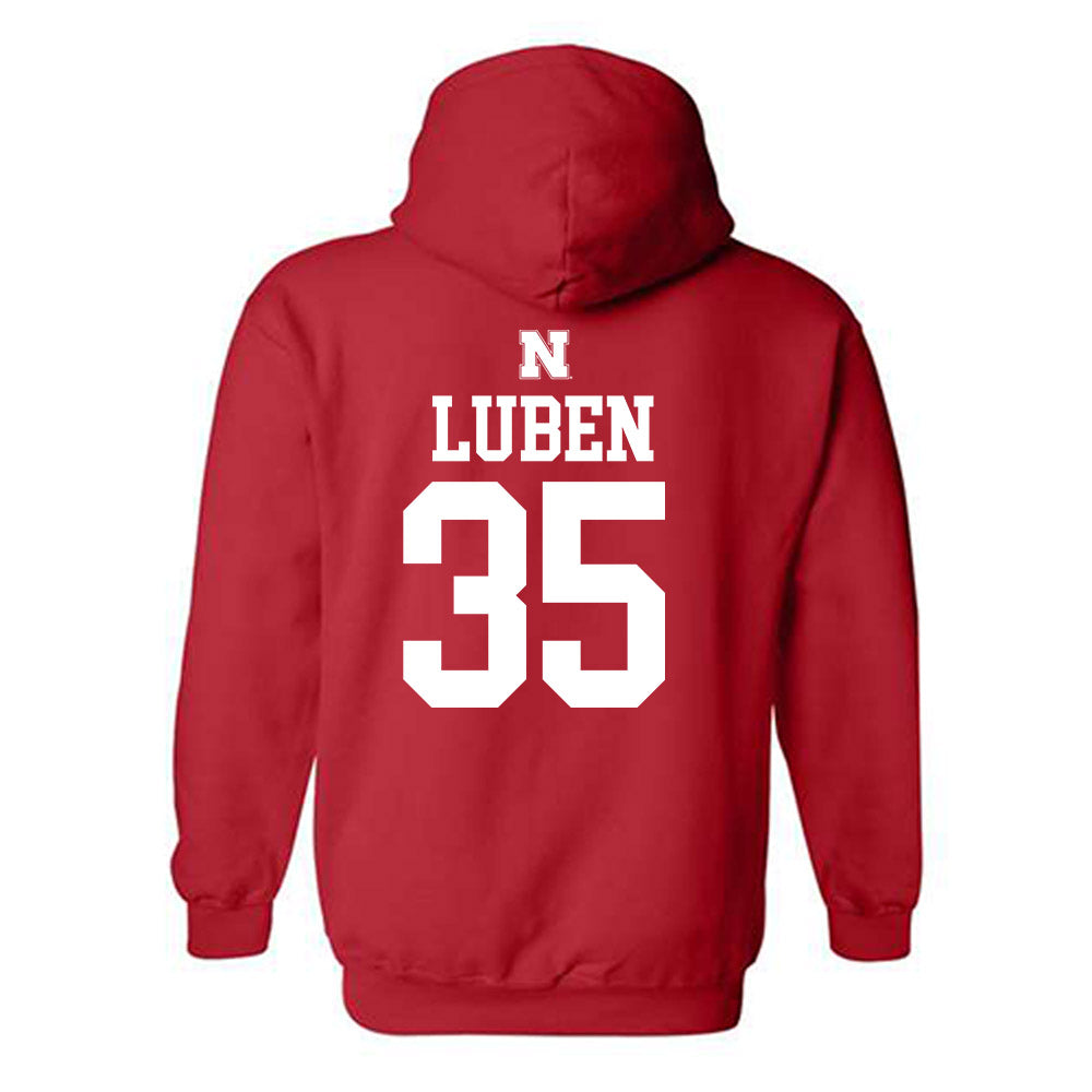 Nebraska - NCAA Football : Trevin Luben - Generic Red Shersey Hooded Sweatshirt