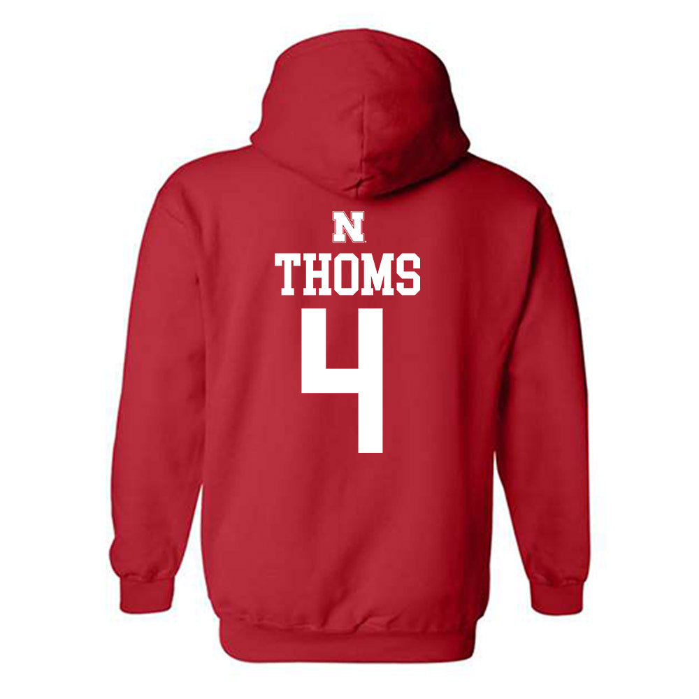 Nebraska - NCAA Softball : Malia Thoms - Hooded Sweatshirt Classic Shersey