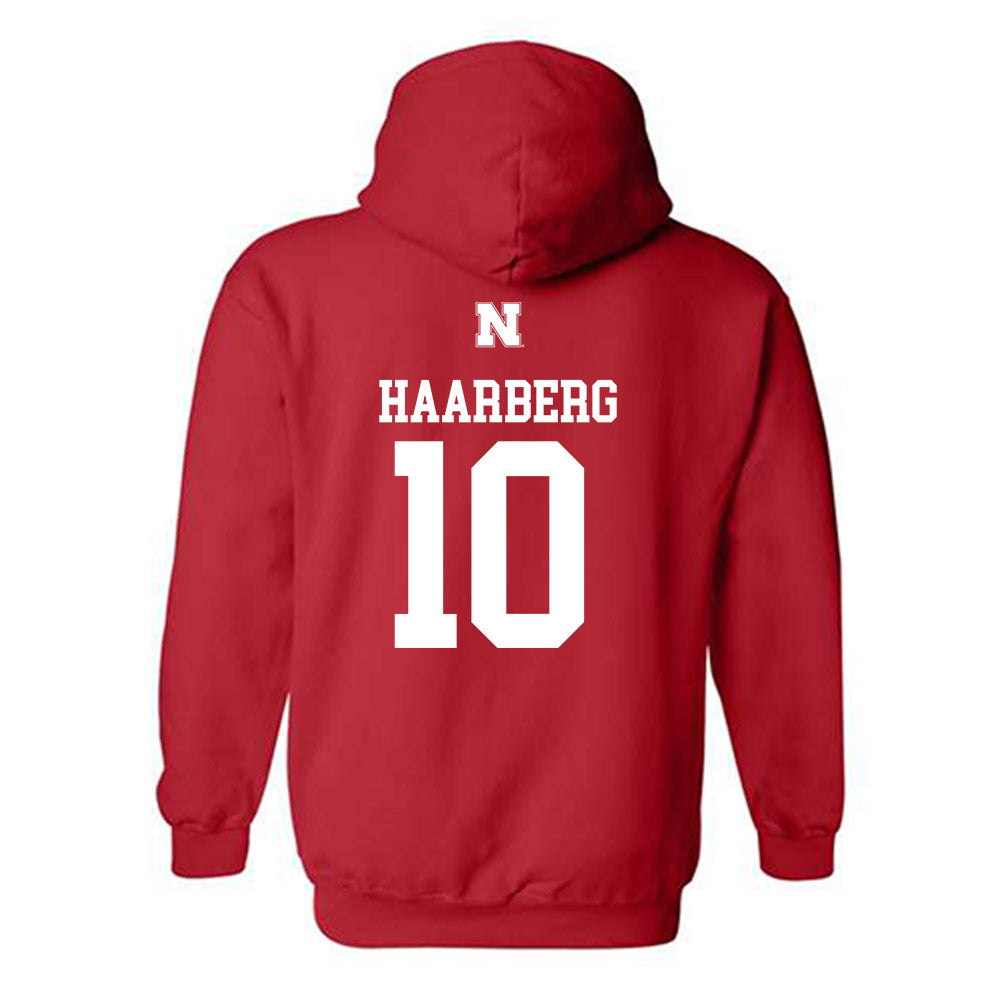 Nebraska - NCAA Football : Heinrich Haarberg - Generic Red Shersey Hooded Sweatshirt