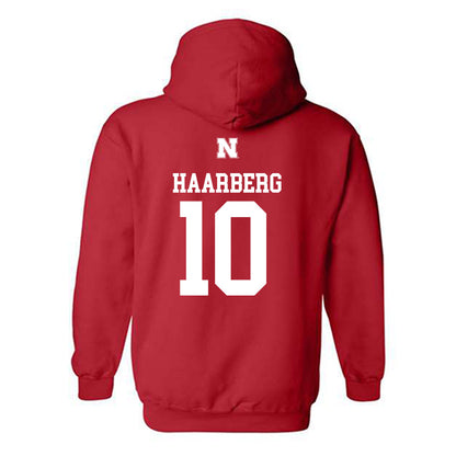 Nebraska - NCAA Football : Heinrich Haarberg - Generic Red Shersey Hooded Sweatshirt