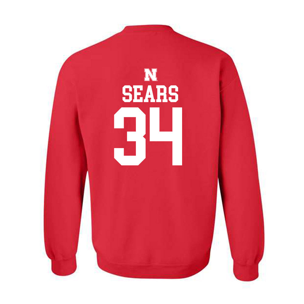 Nebraska - NCAA Baseball : Brett Sears - Crewneck Sweatshirt Classic Shersey