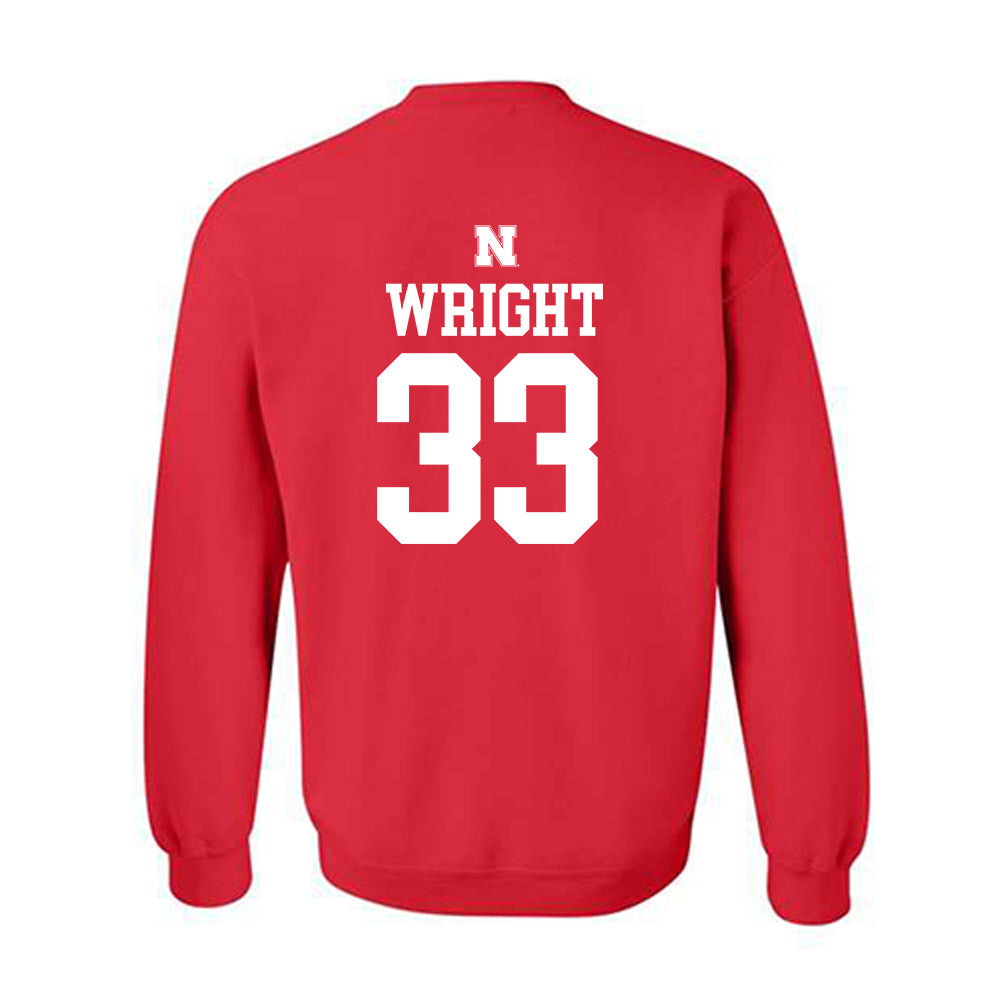 Nebraska - NCAA Football : Javin Wright - Generic Red Shersey Sweatshirt