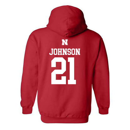 Nebraska - NCAA Football : Emmett Johnson - Generic Red Shersey Hooded Sweatshirt