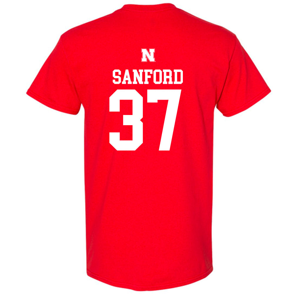 Nebraska - NCAA Football : Phalen Sanford - Generic Red Shersey Short Sleeve T-Shirt