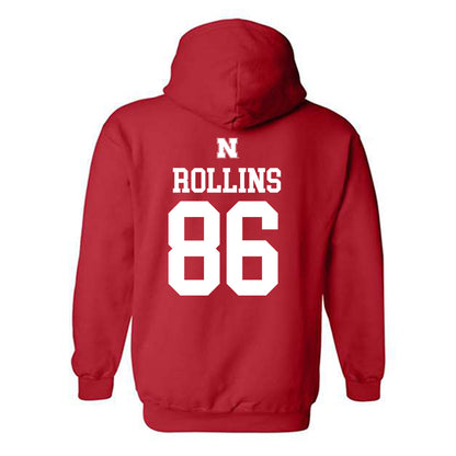 Nebraska - NCAA Football : Aj Rollins - Generic Red Shersey Hooded Sweatshirt
