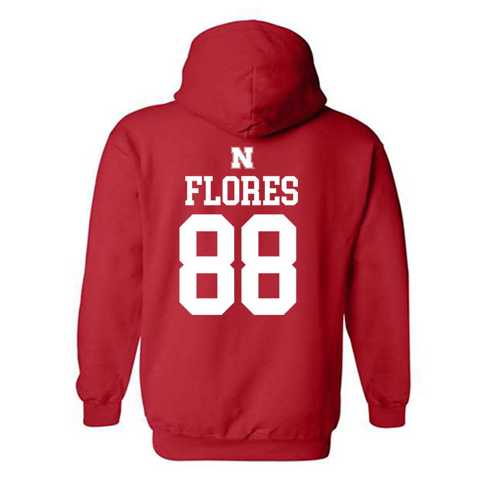 Nebraska - NCAA Football : Ismael Flores - Generic Red Shersey Hooded Sweatshirt