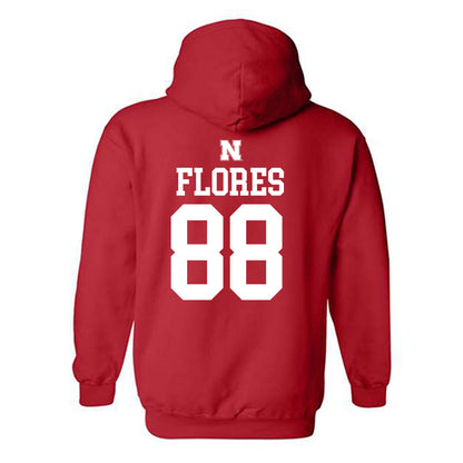 Nebraska - NCAA Football : Ismael Flores - Generic Red Shersey Hooded Sweatshirt