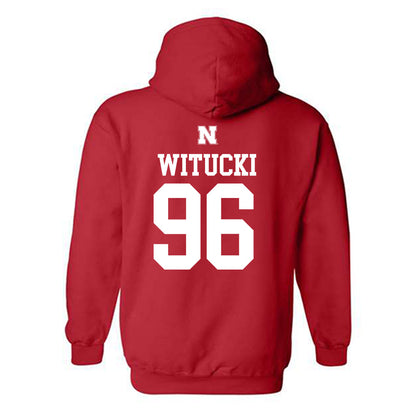 Nebraska - NCAA Football : Camden Witucki - Generic Red Shersey Hooded Sweatshirt