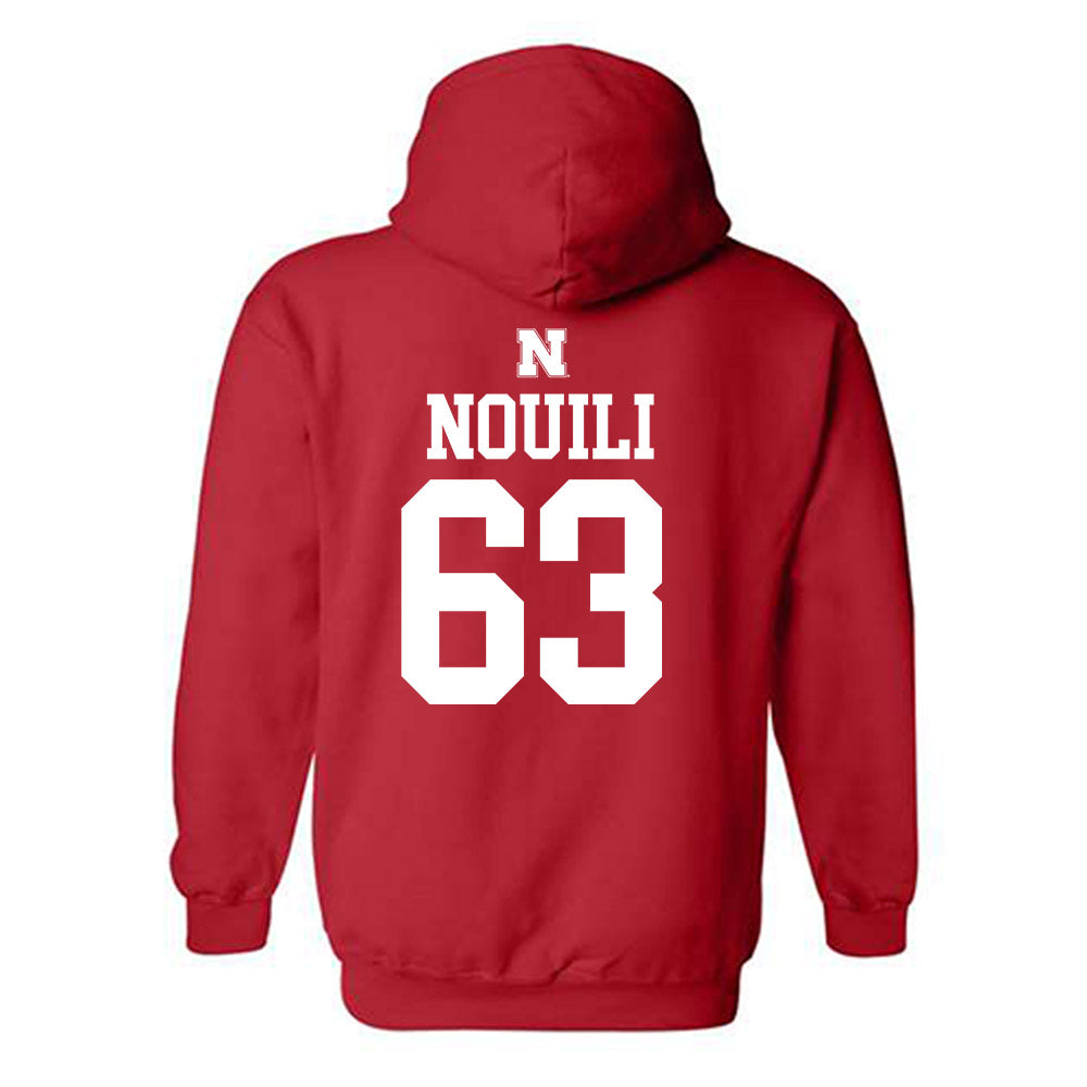 Nebraska - NCAA Football : Nouredin Nouili - Generic Red Shersey Hooded Sweatshirt