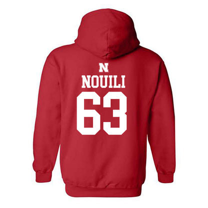 Nebraska - NCAA Football : Nouredin Nouili - Generic Red Shersey Hooded Sweatshirt