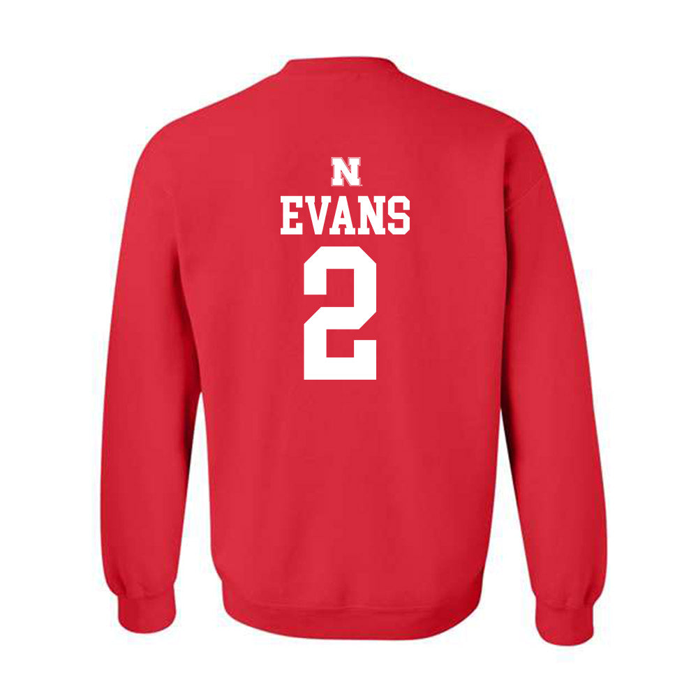 Nebraska - NCAA Baseball : Matt Evans - Crewneck Sweatshirt Classic Shersey