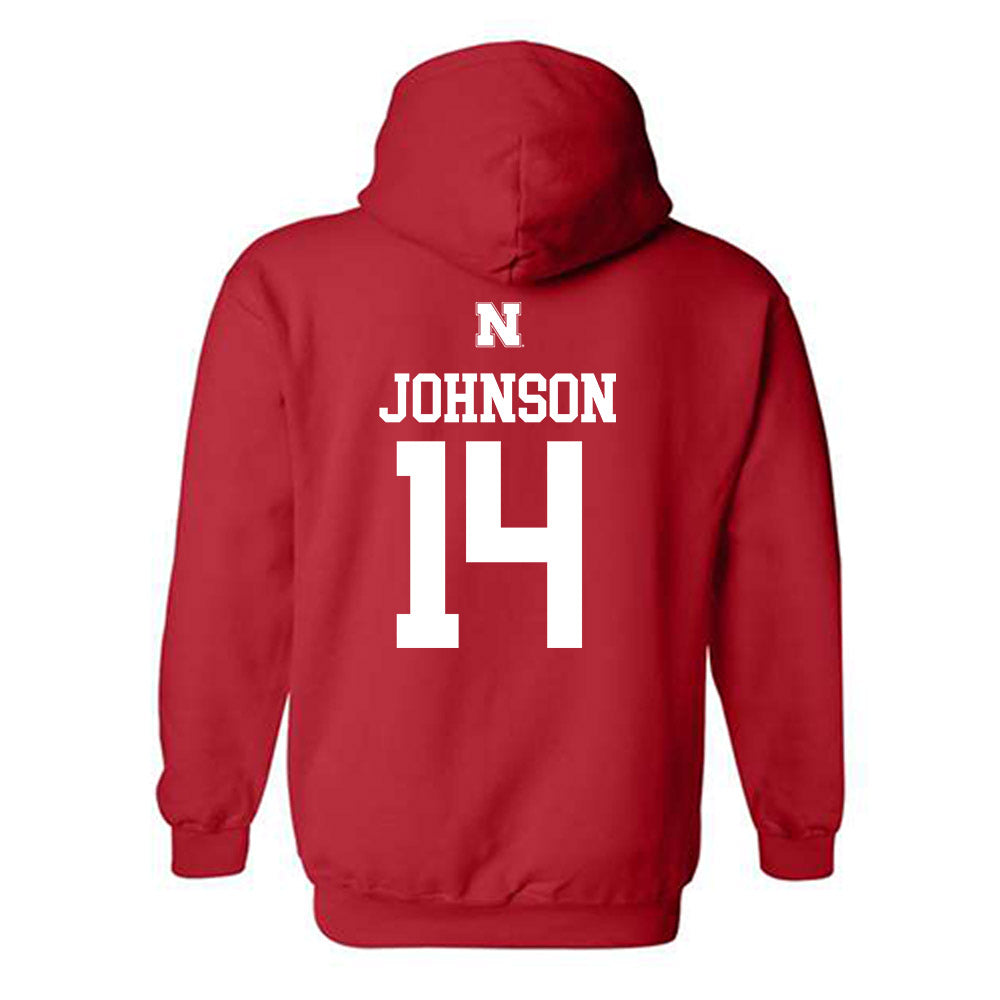 Nebraska - NCAA Football : Rahmir Johnson - Generic Red Shersey Hooded Sweatshirt