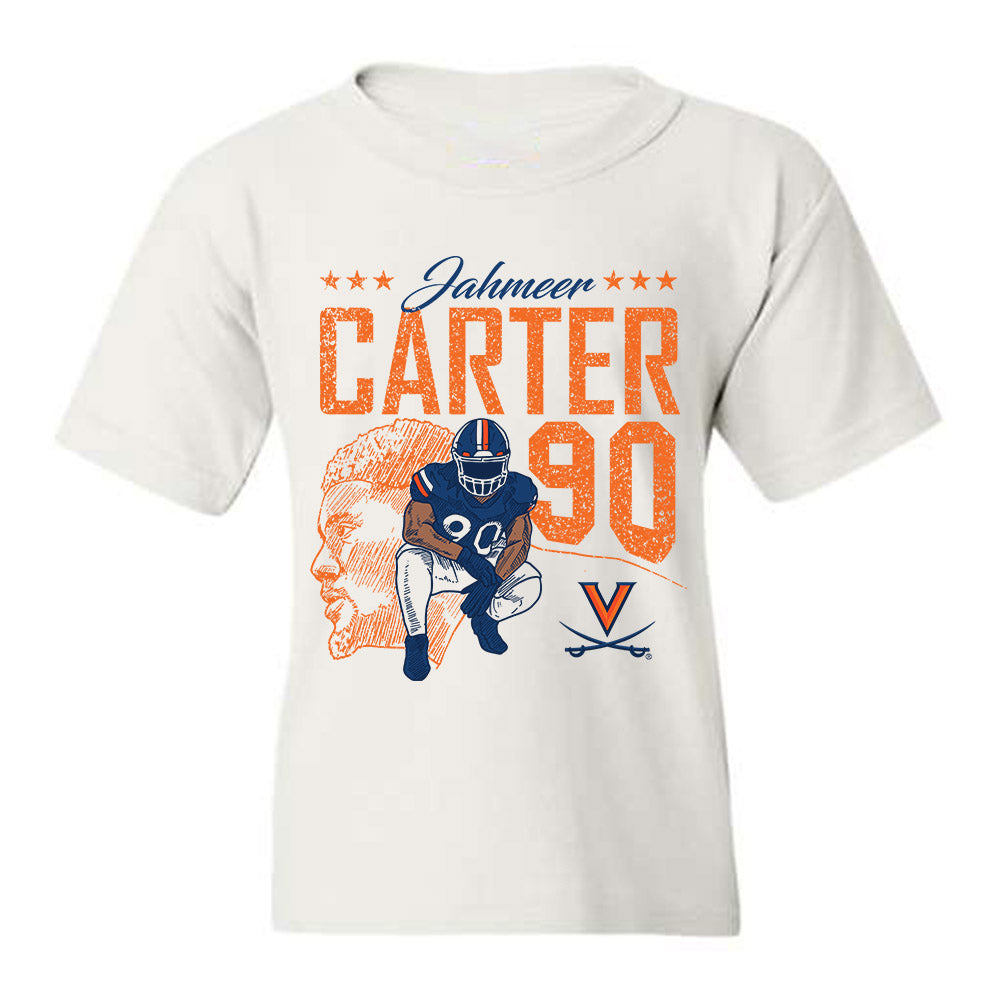 Virginia - NCAA Football : Jahmeer Carter Illustration Youth T-Shirt