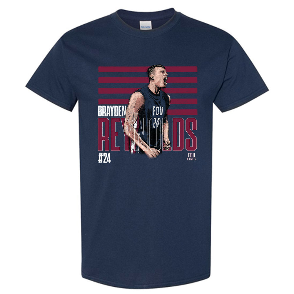 FDU - NCAA Men's Basketball : Brayden Reynolds Illustration Short Sleeve T-Shirt