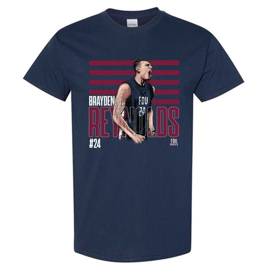 FDU - NCAA Men's Basketball : Brayden Reynolds Illustration Short Sleeve T-Shirt
