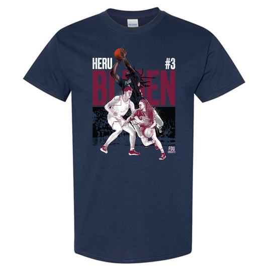 FDU - NCAA Men's Basketball : Heru Bligen Illustration Short Sleeve T-Shirt