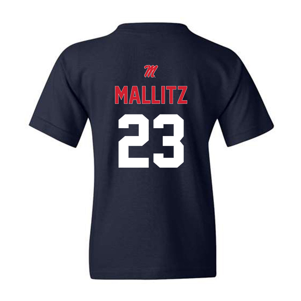 Ole Miss - NCAA Baseball : Josh Mallitz - Youth T-Shirt Sports Shersey