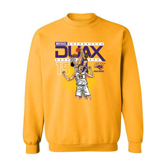 Northern Iowa - NCAA Men's Basketball : Michael Duax Dunk Fashion Shersey Sweatshirt