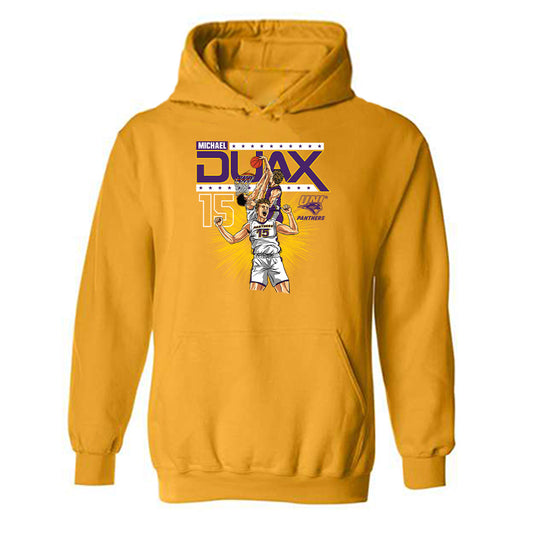 Northern Iowa - NCAA Men's Basketball : Michael Duax Dunk Fashion Shersey Hooded Sweatshirt