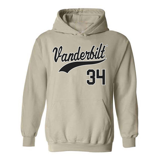 Vanderbilt - NCAA Baseball : Brennan Seiber - Hooded Sweatshirt Replica Shersey
