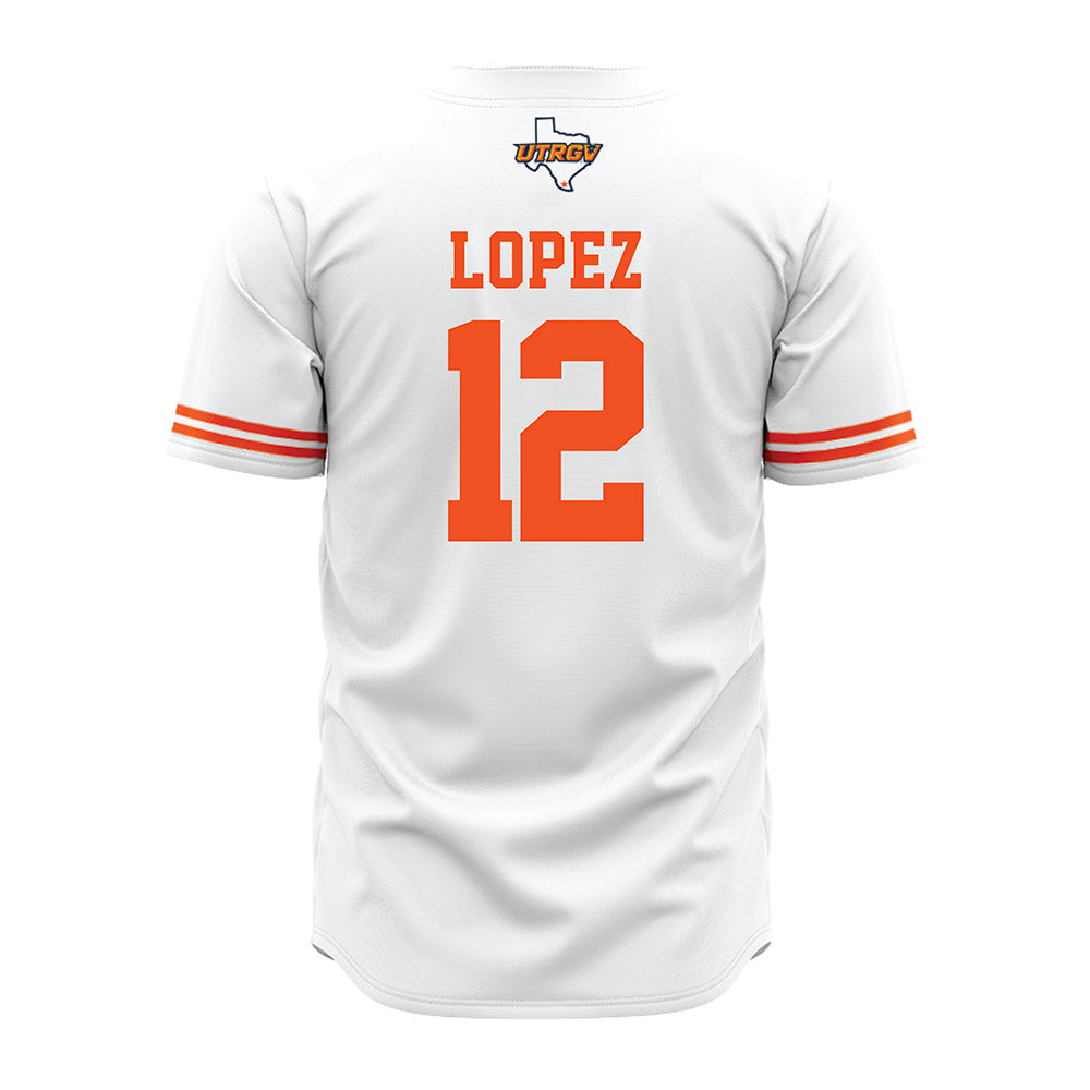 UTRGV - NCAA Baseball : Isaac Lopez - Baseball Jersey White