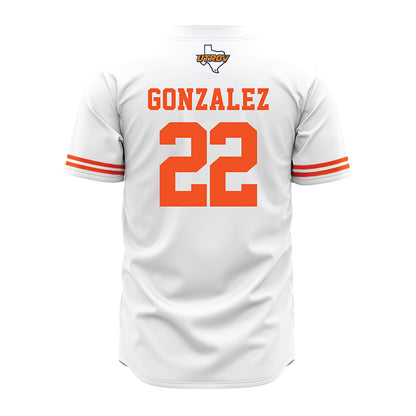 UTRGV - NCAA Baseball : Rudy Gonzalez - Baseball Jersey White