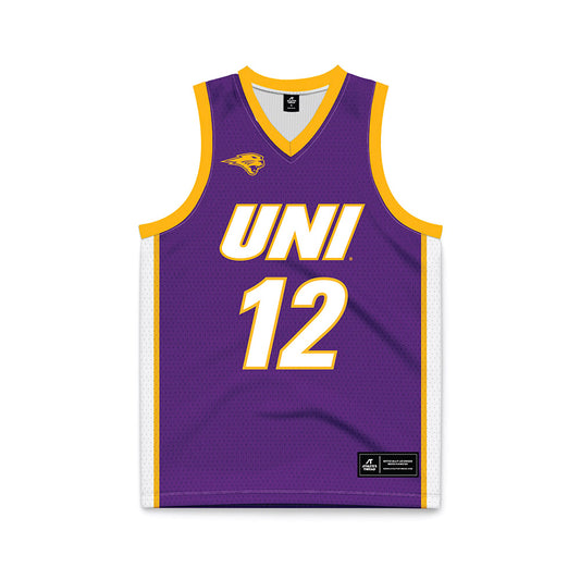 Northern Iowa - NCAA Men's Basketball : Charlie Miller Purple Jersey