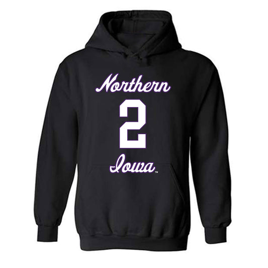 Northern Iowa - NCAA Men's Basketball : Ege Peksari Black Hooded Sweatshirt