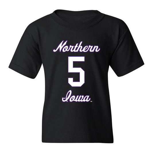 Northern Iowa - NCAA Men's Basketball : Wes Rubin Black Youth T-Shirt