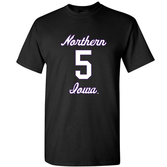 Northern Iowa - NCAA Men's Basketball : Wes Rubin Black Short Sleeve T-Shirt