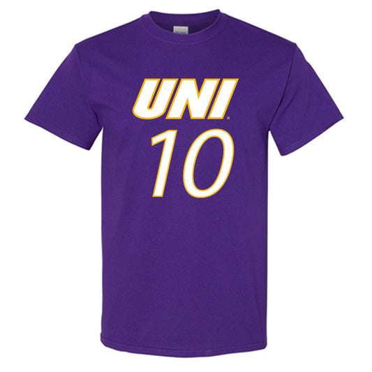 Northern Iowa - NCAA Men's Basketball : RJ Taylor Purple Short Sleeve T-Shirt