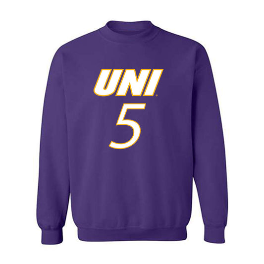 Northern Iowa - NCAA Men's Basketball : Wes Rubin Purple Sweatshirt