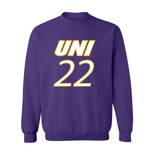 Northern Iowa - NCAA Men's Basketball : Kyle Pock Purple Sweatshirt