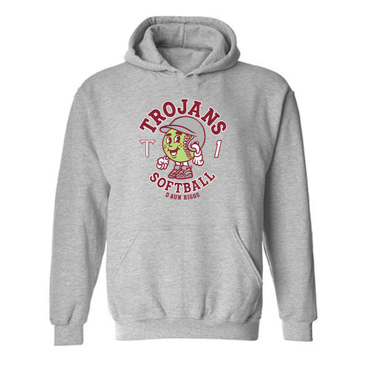 Troy - NCAA Softball : D'Aun Riggs - Hooded Sweatshirt Fashion Shersey
