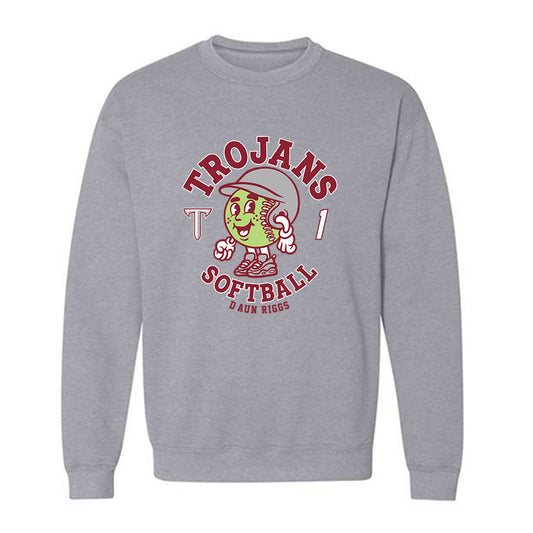 Troy - NCAA Softball : D'Aun Riggs - Crewneck Sweatshirt Fashion Shersey