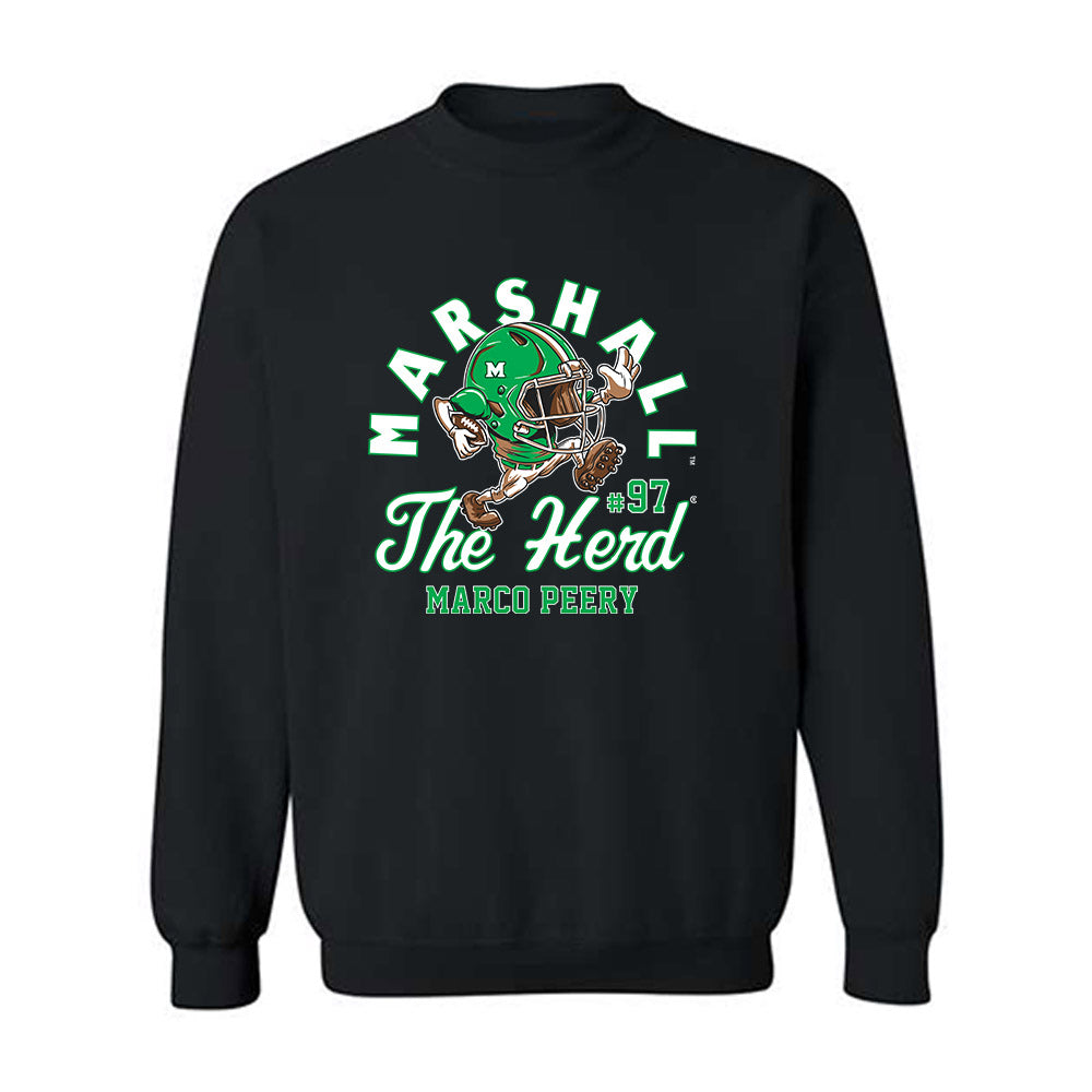 Marshall - NCAA Football : Marco Peery - Black Fashion Sweatshirt
