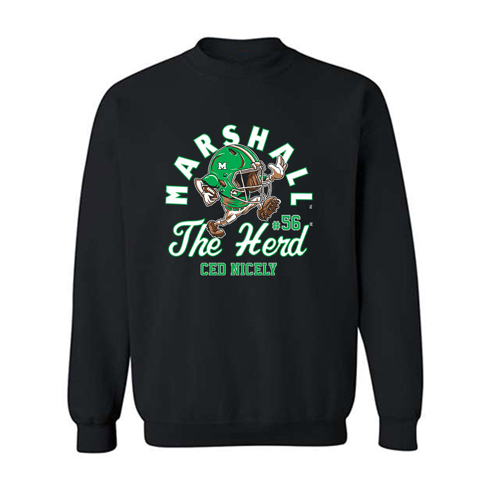 Marshall - NCAA Football : Ced Nicely - Crewneck Sweatshirt Fashion Shersey