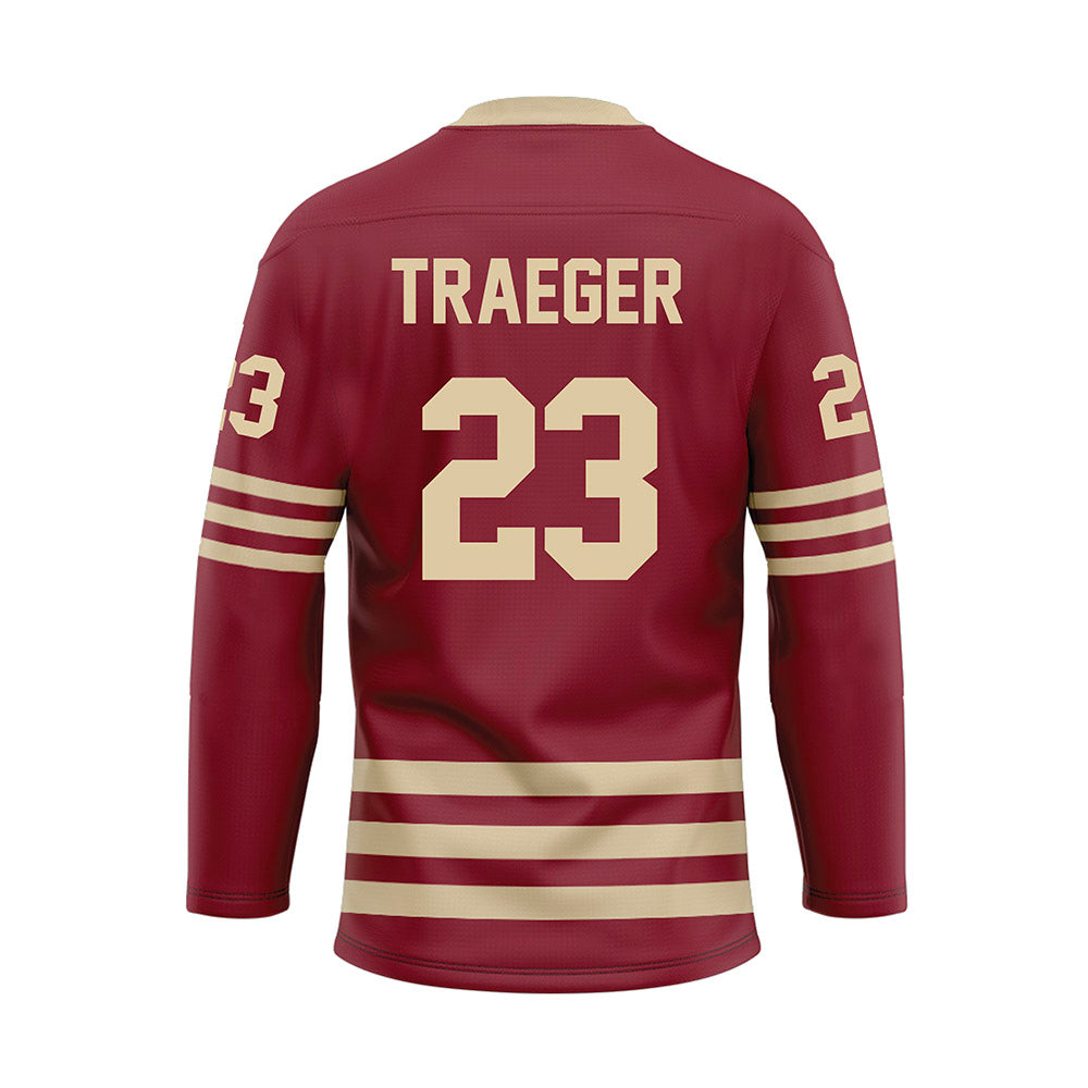 Boston College - NCAA Men's Ice Hockey : Will Traeger - Maroon Ice Hockey Jersey Ice Hockey Jersey