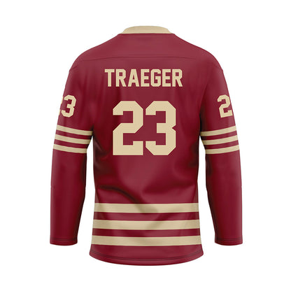 Boston College - NCAA Men's Ice Hockey : Will Traeger - Maroon Ice Hockey Jersey Ice Hockey Jersey