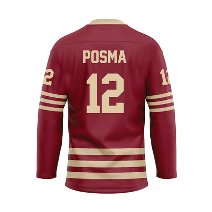 Boston College - NCAA Men's Ice Hockey : Mike Posma - Maroon Ice Hockey Jersey