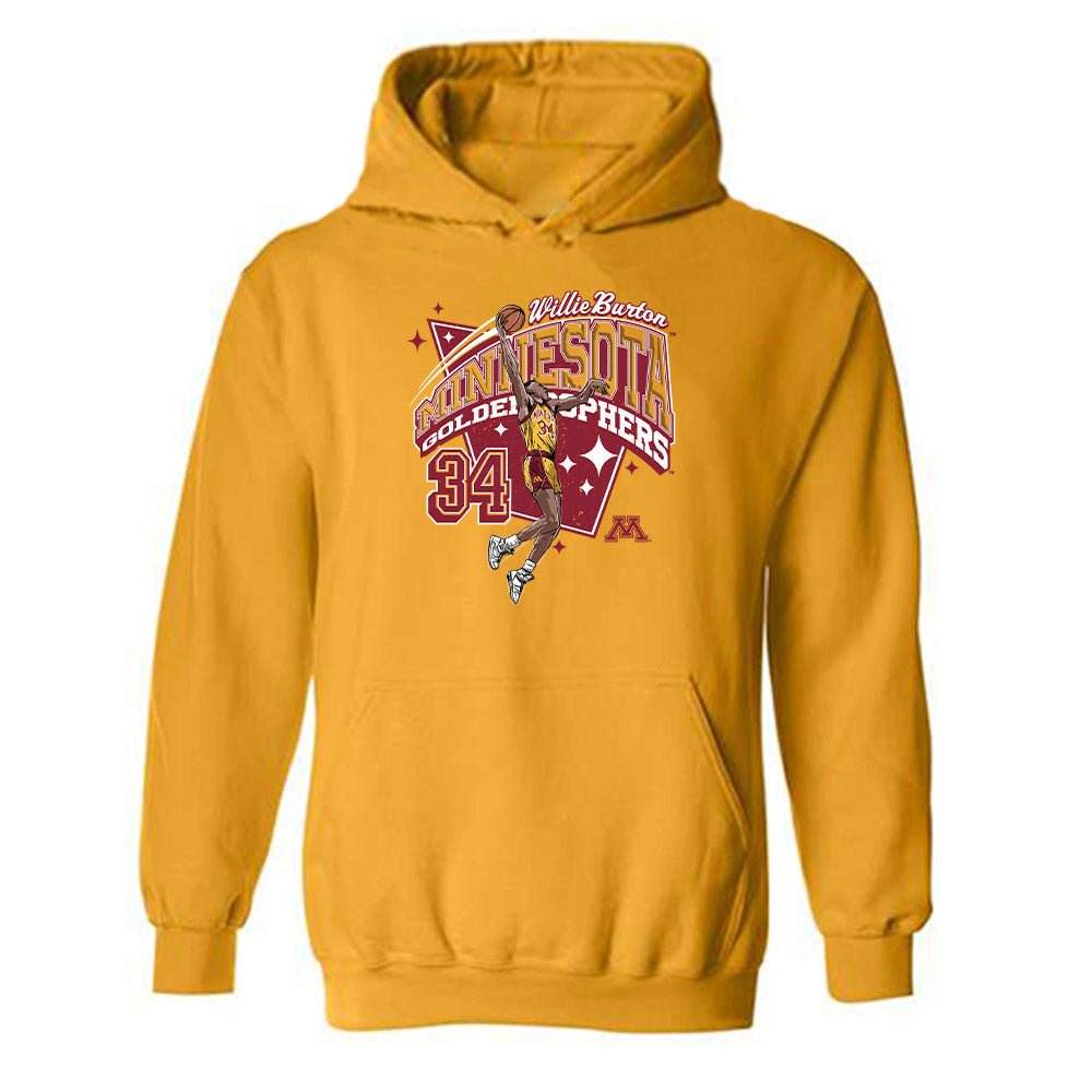 Minnesota - NCAA Men's Basketball : Willie Burton - Skyhook Hooded Sweatshirt