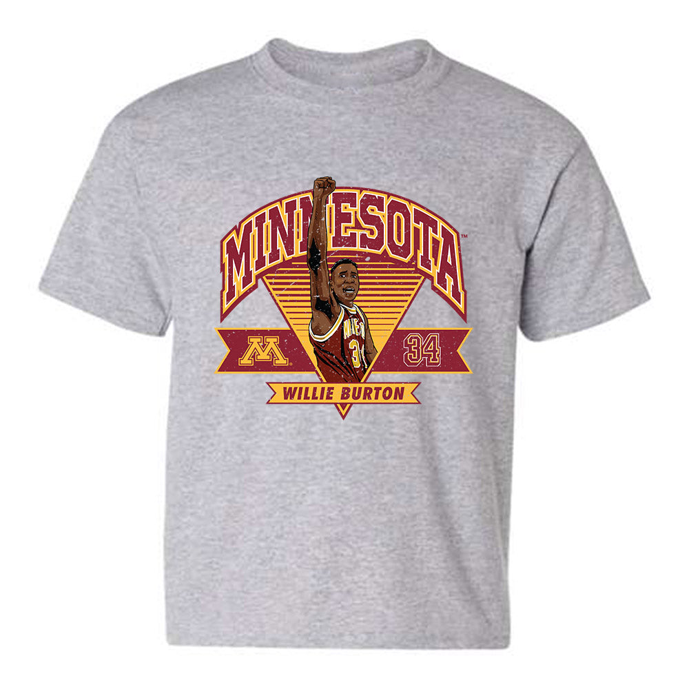 Minnesota - NCAA Men's Basketball : Willie Burton - Grey Victory Youth T-Shirt