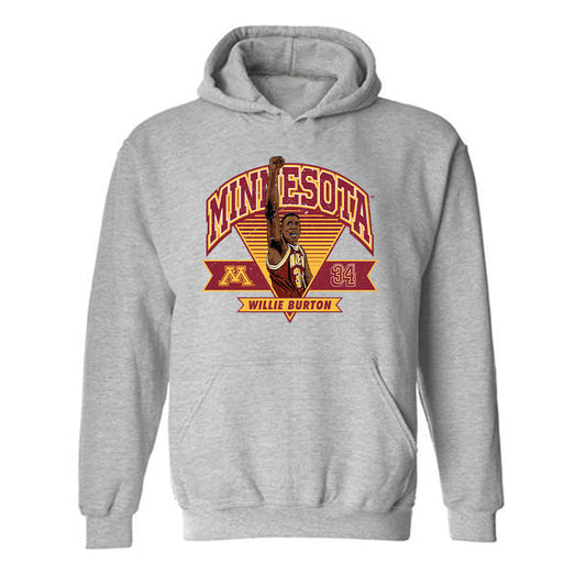 Minnesota - NCAA Men's Basketball : Willie Burton - Grey Victory Hooded Sweatshirt