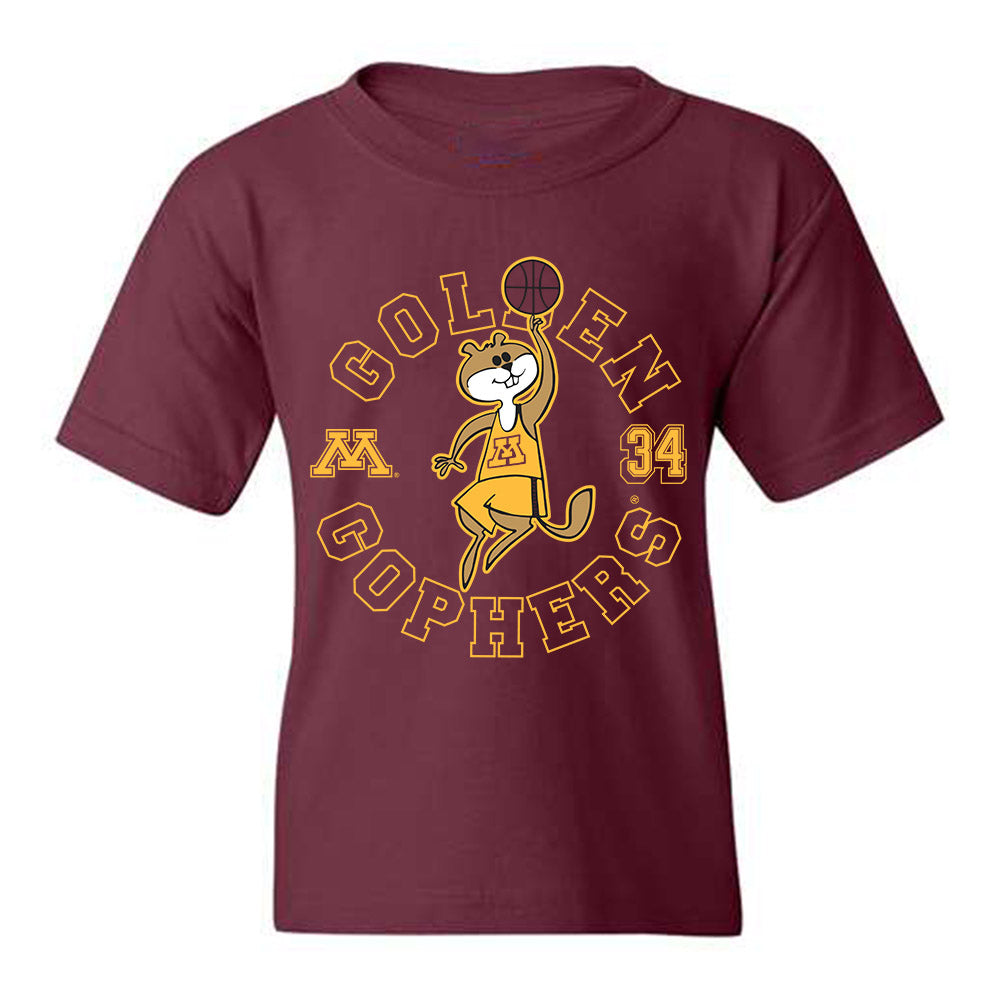 Minnesota - NCAA Men's Basketball : Willie Burton - Goldy Basketball Spin Youth T-Shirt