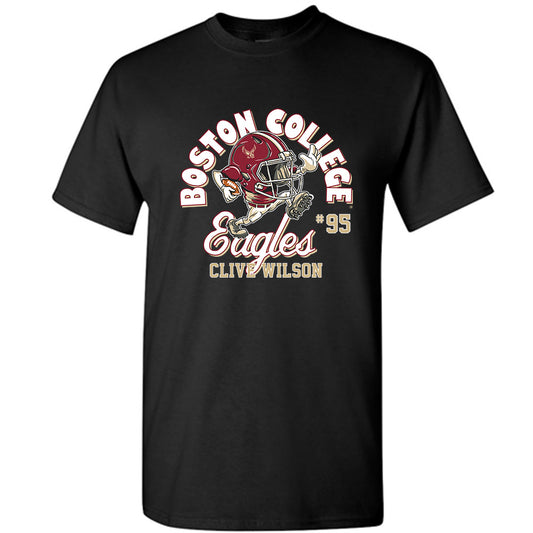 Boston College - NCAA Football : Clive Wilson - Black Fashion Shersey Short Sleeve T-Shirt