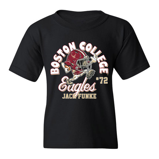 Boston College - NCAA Football : Jack Funke - Black Fashion Shersey Youth T-Shirt